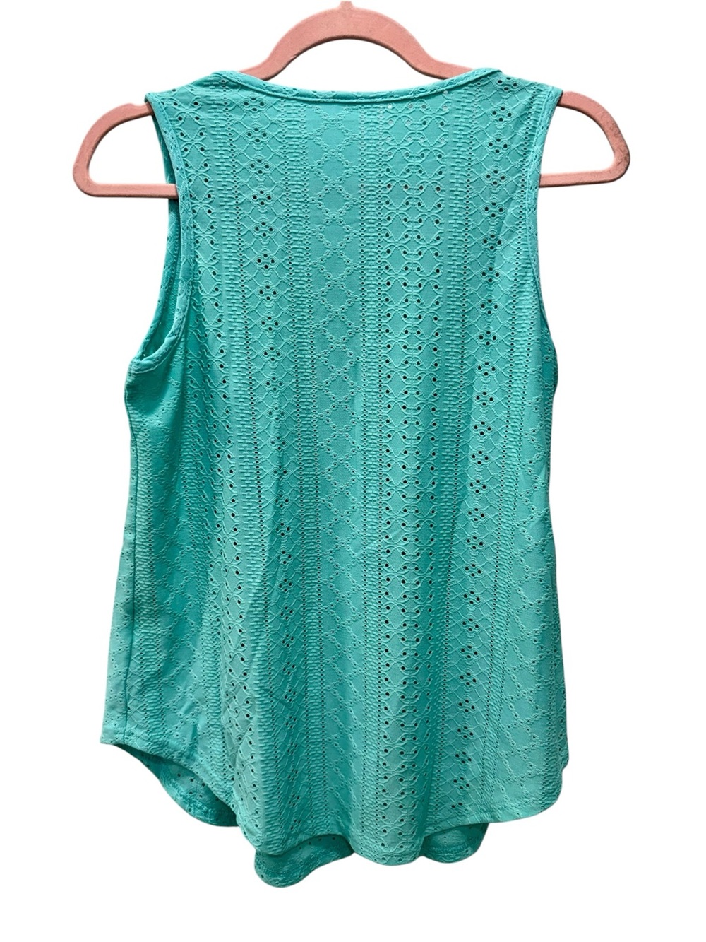 Sleeveless Eyelet Tank Top in Aqua. Size Small. New in Bag - Picture 3 of 7